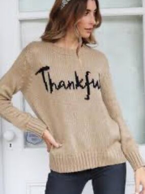 Wooden Ships S/M Thankful Knit Sweater